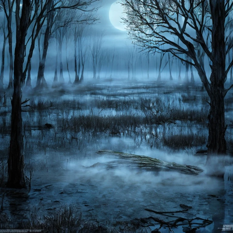 (masterpiece:1.2), (Best quality,:1.2), 8K, HDR, Supene, ((Realism)), Professional lighting, Cinematic lighting, Fashion Photography, Ambient Lighting, Dangerous Swamp, Dead Tree, FOG, Magical moonlight, Fanswa, ((Perfect hands)), epiC Photos