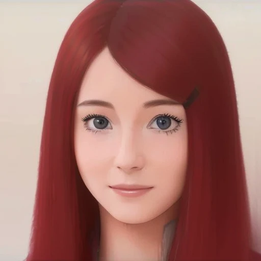 A young woman(perfecta) ,of Asian origin(beautiful,elegant) and northern Europe(perfecta), Red hair,slightly violet eyes, Japanese clothing, square hair clip,rostro(beautiful), High level of detail, Just looking at the viewer, (realistic:1.4),(:1.0), masterpiece, 8k pixels, (motherly smile),The best quality, Red hair High level of detail 8k pixels.