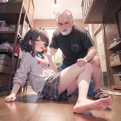 Cute girl with big curly eyes tramples on old man with one foot　
A man in his 50s pops out of a hole in the floor and makes me lick his feet.　Uncle being stepped on　Foot licking　A girl steps on an old man&#39;s face sticking out of a hole in the floor with one foot　An old man buried in the floor, a girl making a disgusted face　Happy looking uncle　The soles of the girl&#39;s feet are full of saliva　Only the man&#39;s face is sticking out from a hole in the floor　　The girl steps on the man&#39;s face sticking out of the hole.　My uncle licks the soles of my feet　Anime Style　An old man and a girl are alone in a room. Anyway, she steps on the old man&#39;s face.