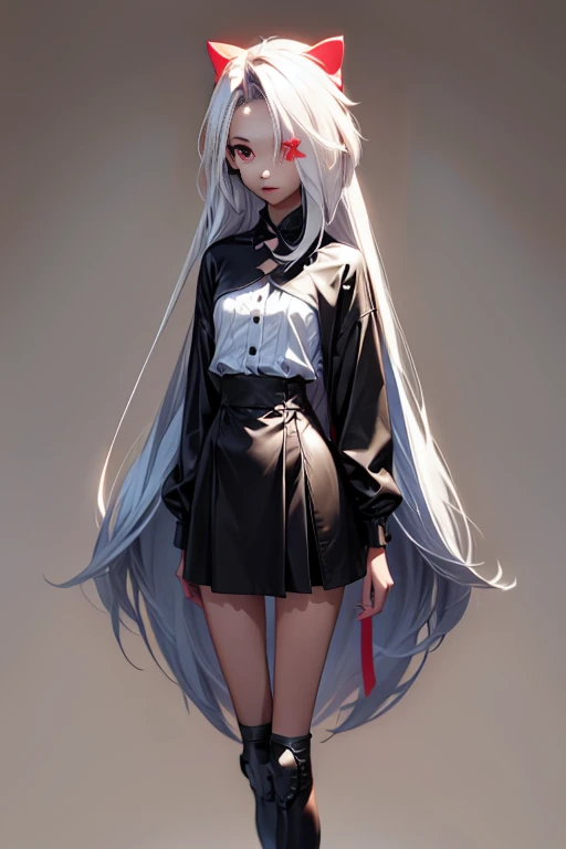 Anime girl with long hair and big eyes in a dress，clean anime outlines，flat anime style shading，Line art！perfect lineart，Anime girl with long hair，thick lineart，linear art，Simple lines of art，heavy outline，anime sketch，intense line art。