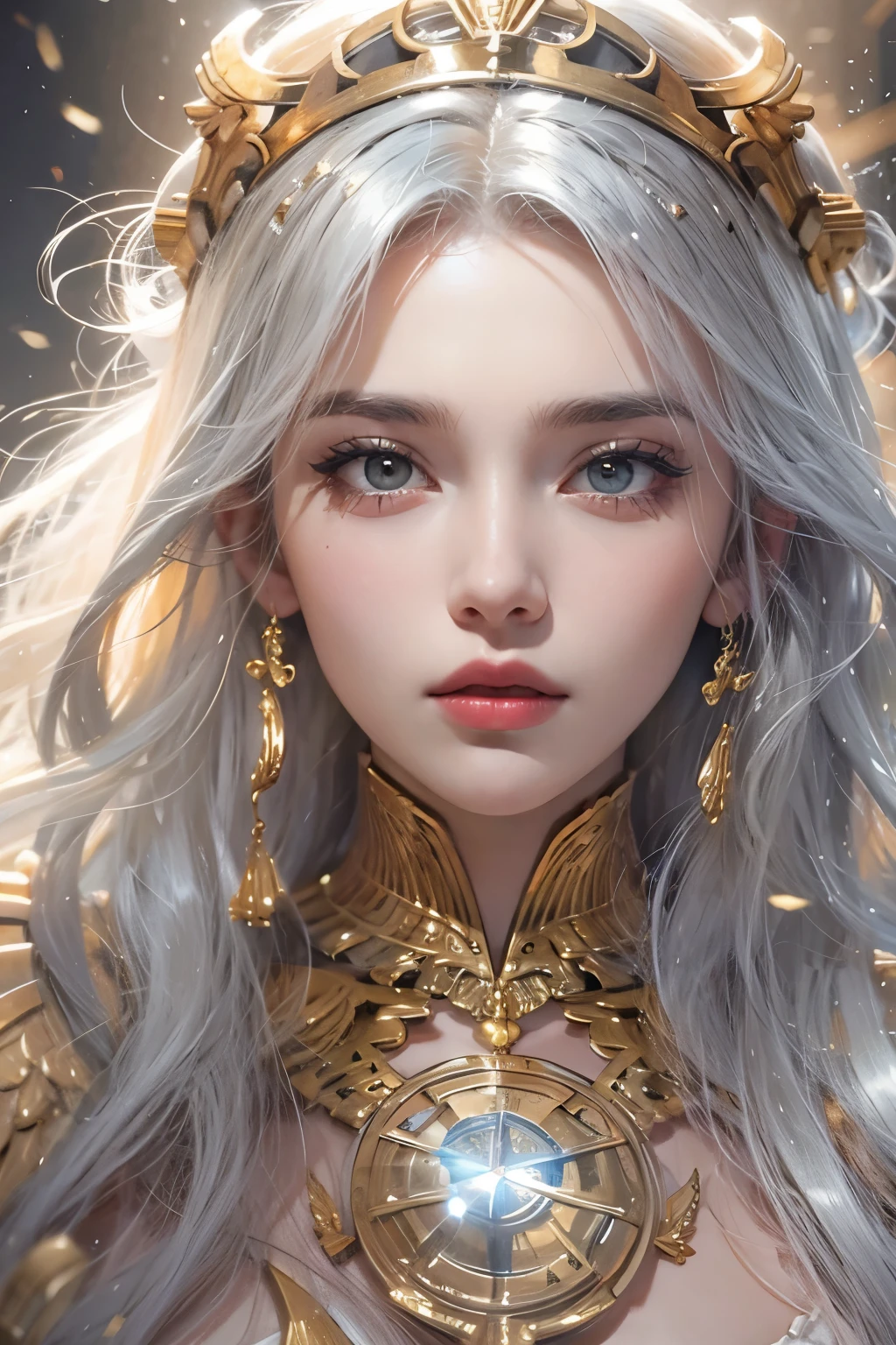 masterpiece, Raw photo,photorealism,High resolution,highest quality,High resolution, perfect composition, perfect face, perfect body, 16k,cinematic lighting,
Fantasy warrior queen, silver hair,hip,latex,black,attractive,Castle Background、costume showing collarbone、close up of face、