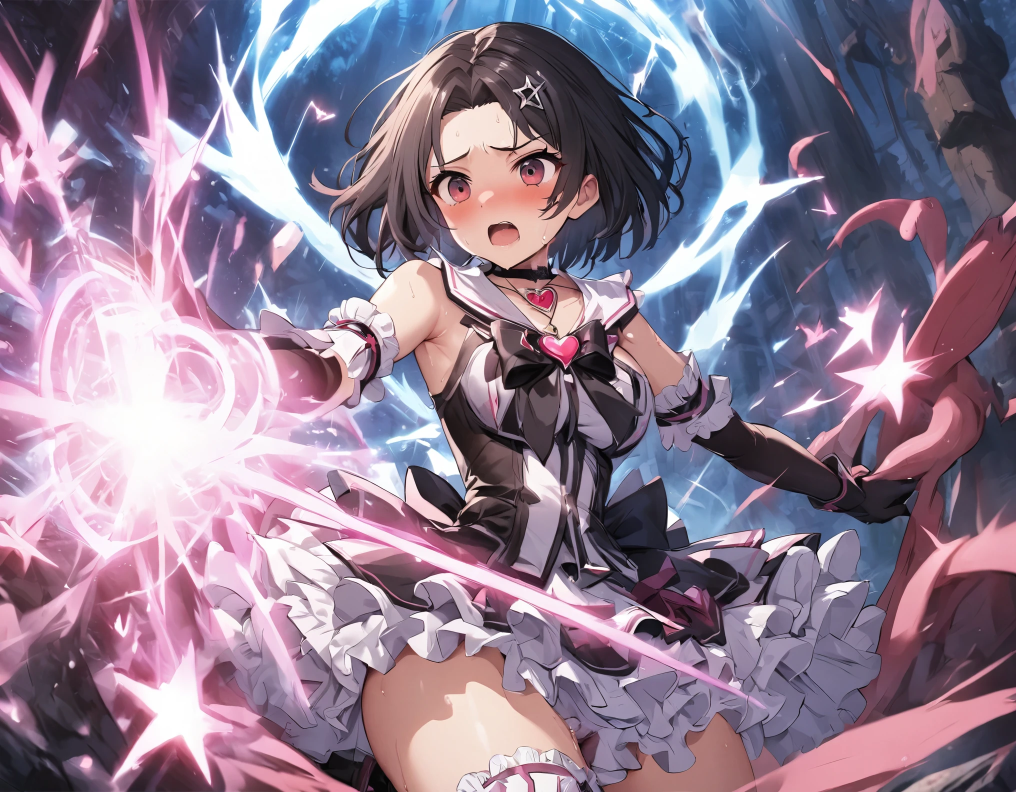 ((Masterpiece)),Solo, Very Detailed Illustrations, (Super-Complex Detail), Perfect Detail Features, (Best Lighting),1 girl,, (2d illustration),
(dark skin:1.4),
japanese bondage,shibari,rope,spread legs,
Facial illumination, Lighting, ccurate, textured skin, high quality, retina