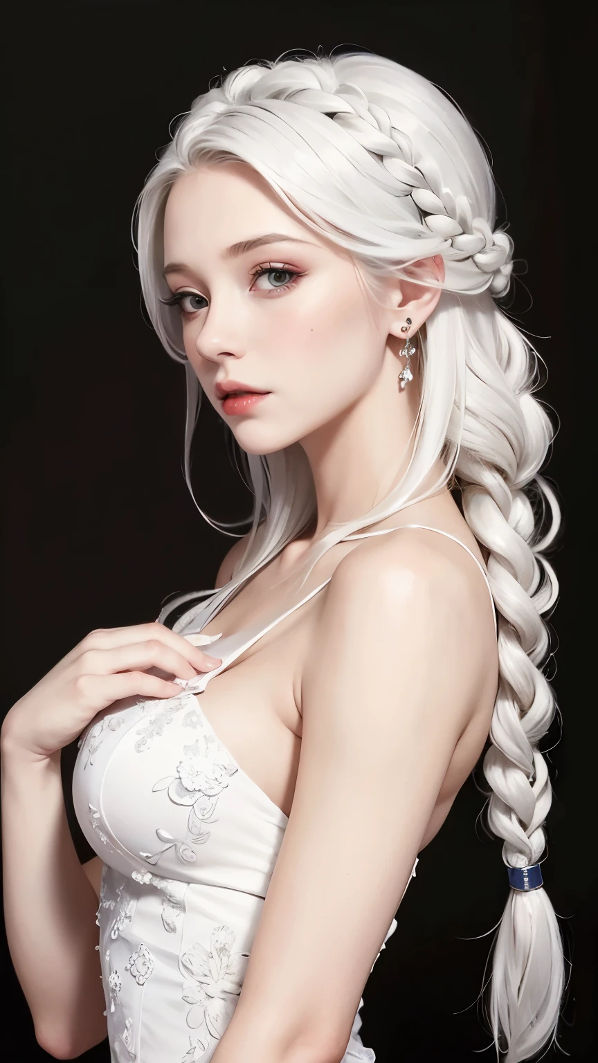 masterpiece, best quality, white hair, masterpiece, photorealistic, high resolution illustration, crown-braid, beautiful, disney princess, halloween,
