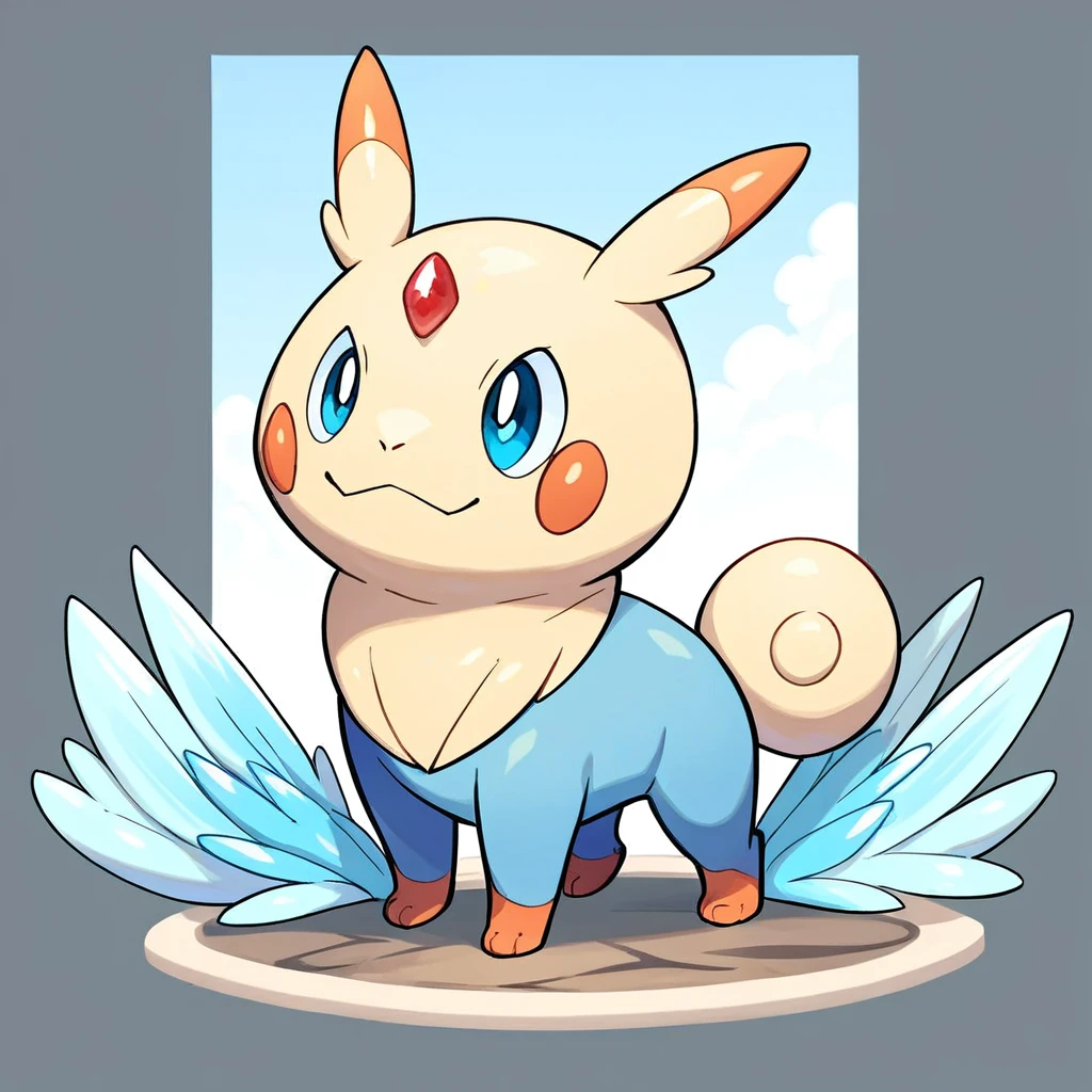 source_furry, rating_safe, score_9, score_8_up, score_7_up, score_6_up, score_5_up, score_4_up,  in pokemon art style, A mysterious angelic archaism capable of freezing wide areas.