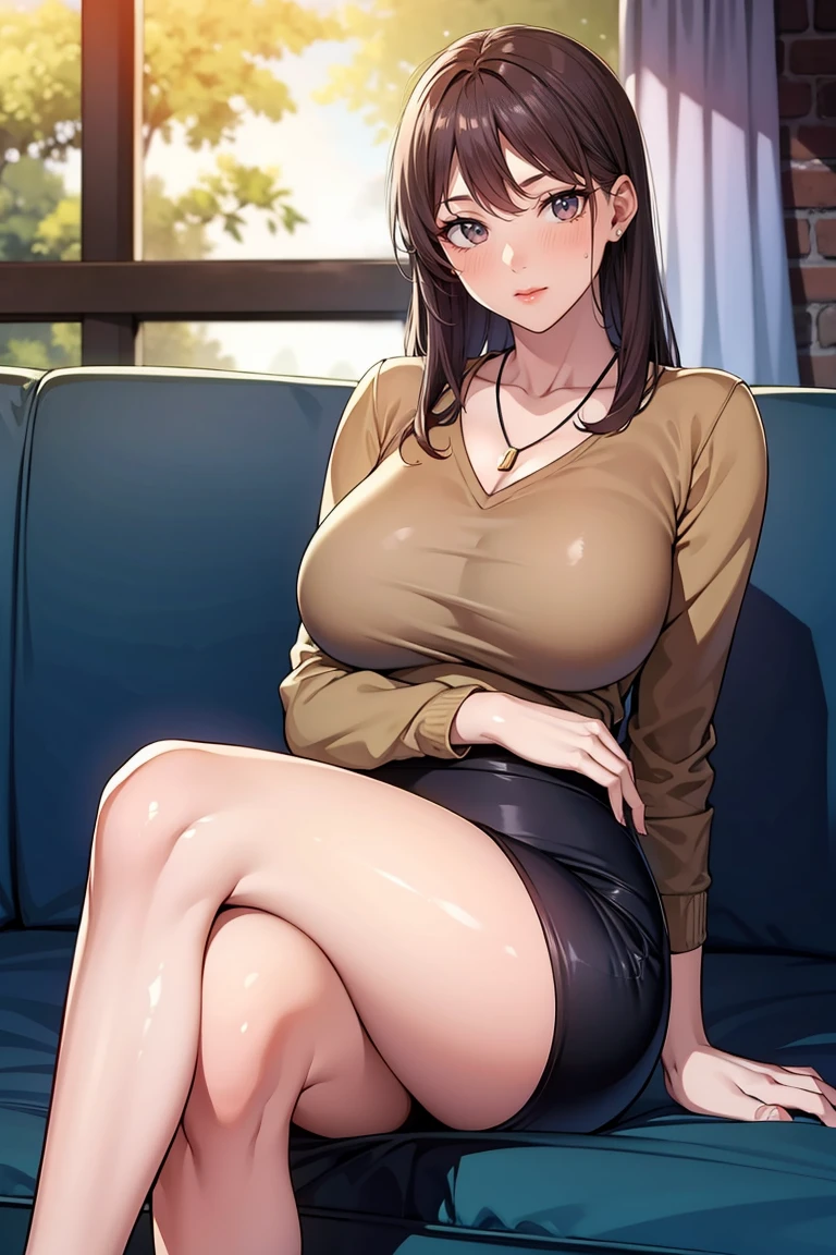 (GeGe:1.9), (woman), (brunette), (brown eyes), (freckles), photo of  beautiful woman, long brown hair, nightclub sitting at bar (masterpiece) (best quality) (detailed) (8k) (HDR) (wallpaper) (cinematic lighting) (sharp focus) (intricate), short lacy black dress with lowcut top, large breasts, dress lifted, no panties, legs spread apart, shoulder strap dropped down, nip slip, nipple visible.