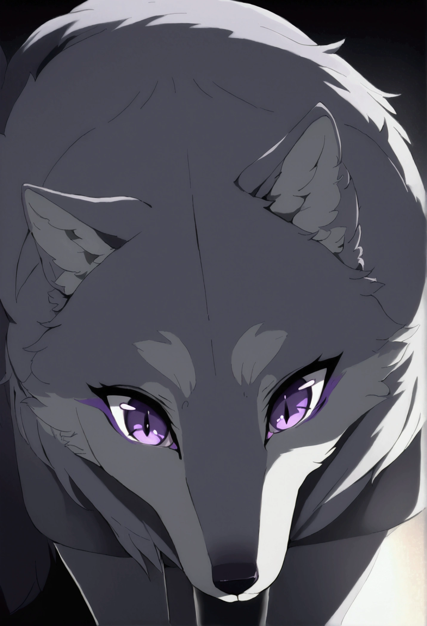 top quality, best quality, High-quality illustrations, masterpiece, uploaded on pixiv), very beautiful and detailed body face and eyes, round, 1 female, wolf, Delta, (The Eminence in Shadow), wolf ears, wolf tail, perfect eyes, wolf eyes, purple eyes, body movement, body twitching