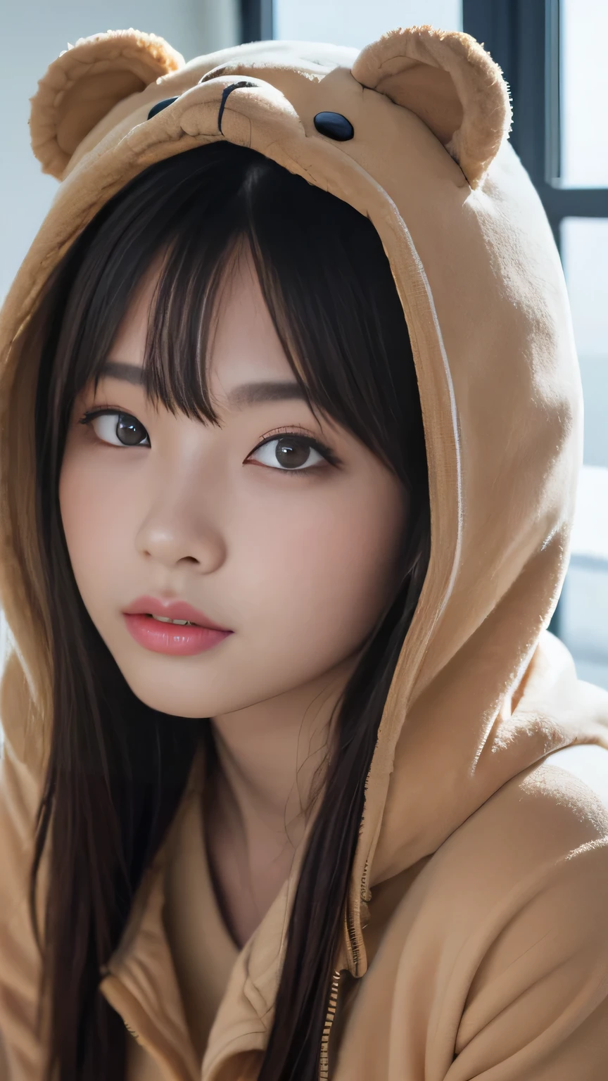((8K、top-quality、masterpiece、realisitic、The ultra-detailliert、Photo Real、hyper realstic))、((Smooth lighting、Improved lighting quality in movies、Realistic lighting、Back lighting、brightened light))、(enhanced quality、Top quality real texture skins(、((18-year-old schoolgirl:Beautiful skin)),, (((fullbody naked:Inside:Protruding)))、、(cute face、A smile:show teeth、beautiful finely detailed eyes