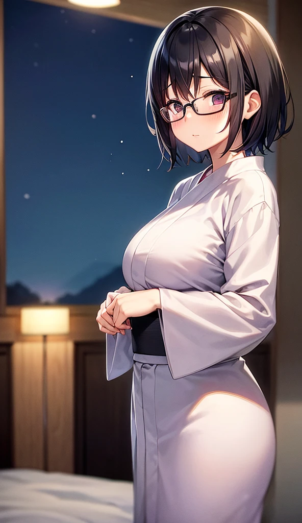 NSFW:2.0,masterpiece, 最high quality, high quality, High resolution, high quality texture, high quality shadows, High resolution, Beautiful details, Detailed CG, Detailed Texture, Realistic representation of face, Realistic, colorful, delicate, Cinematic Light, Side light, Lens flare, Ray Tracing, sharp concentrated, (1 Girl,concentrated:1.3), ( Intricate details, compensate, PureErosFaceV1:0.5), (細部まで美しいdelicateな顔, 緻密で美しいdelicateな瞳, Perfect Facial Proportions, Dense skin, Optimal ratio of four fingers to one thumb, Arms under chest, medium breasts, Wide Hips, Smooth upper abdomen, Tilt,in Japan ,middle hair ,wavy hair , Without hands, 30 years old,Brown eyes,Glasses,night,Hot spring inn,futon,tatami,Yukata,adultery,house wife, orgasm face,curvy,supright straddle, bich, sweat,missionary, 1boy, penis, lying, vaginal, pov, spread legs, sex, nsfw