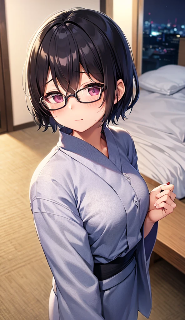 NSFW:2.0,masterpiece, 最high quality, high quality, High resolution, high quality texture, high quality shadows, High resolution, Beautiful details, Detailed CG, Detailed Texture, Realistic representation of face, Realistic, colorful, delicate, Cinematic Light, Side light, Lens flare, Ray Tracing, sharp concentrated, (1 Girl,concentrated:1.3), ( Intricate details, compensate, PureErosFaceV1:0.5), (細部まで美しいdelicateな顔, 緻密で美しいdelicateな瞳, Perfect Facial Proportions, Dense skin, Optimal ratio of four fingers to one thumb, Arms under chest, medium , Wide Hips, Smooth upper abdomen, Tilt,in Japan ,middle hair ,wavy hair , Without hands, 30 years old,Brown eyes,Glasses,night,Hot spring inn,futon,tatami,Yukata,adultery,house wife, orgasm urvy,supright straddle, bich, sweat,monary, 1boy, penis, lying, vag pov, spread lex, nsfw