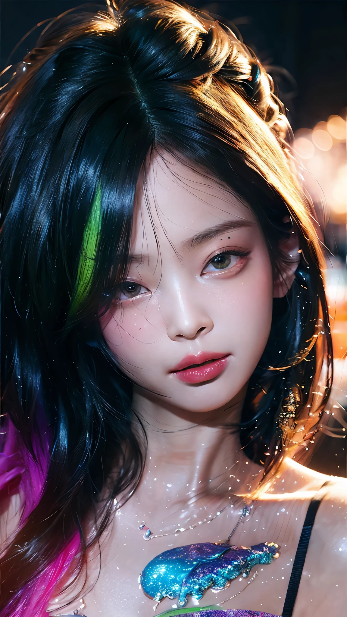 (Browsing Caution:1,4),Mix 4, (8K, RAWphotograph, Highest quality, Tabletop: 1.45), (Realistic, Realistic: 1.37),illumination, night, プロのillumination, photographn mapping, Radio City, Physically Based Rendering, Gradient Brunette, 高品質のphotograph, High resolution, 1080P, (Detailed facial depiction), (Detailed description of the hand), (Delicate CG), Extreme light and shadow, Rich details, (Detailed facial features), (Highest quality), Look in front of you, Highly detailed face, Highly detailed lips,  超High resolution, (Faithfulness: 1.4), photograph, 1 girl, [(sad)],  , Thin limbs, movie, Cool pose, I Cup, Highest qualityな完璧なボディ, photographのような, (1 girl: 1.3), Perfect balance, (Huge, Perfect breasts, Areola),(Realistic, Photorealistic:1.37),One Girl, Cowboy Shot,Professional Lighting, Photon Mapping, Radio City, RAWphotograph、(Photorealistic:1.4)、Octane Rendering、Complex 3D rendering with ultra-detail, Studio Soft Light, Rim Light, Vivid details, Super Detail, Realistic skin texture, Detailed aspect, Beautiful details in the eyes, Highly detailed CG Unity 16k wallpaper, compensate, (Detailed Background:1.2),Highest quality, 超A high resolution, Tabletop, One Girl, One girl,alone, Upper Body,View Viewer, White Background, Multicolored Hair, compensate , Lips parted, Black Lips, eyeliner, Gothic, Goth Girl,((Light on face:1.2)),((movie照明:1.2)),(Photorealism:1.4),((30 piercings in left ear)),((necklace)),((A woman who always smiles)),((nightのプールサイド:1.6)),((Lighting on face:1.1)),((Upper Body:1.2)),((Delicately depicting the face:1.2)),(Very short bob hair:1.5),((Multicolored Hairの色:1.4)),((black colored contact lenses:1.2)),(((Completely naked))),(((nsfw)))