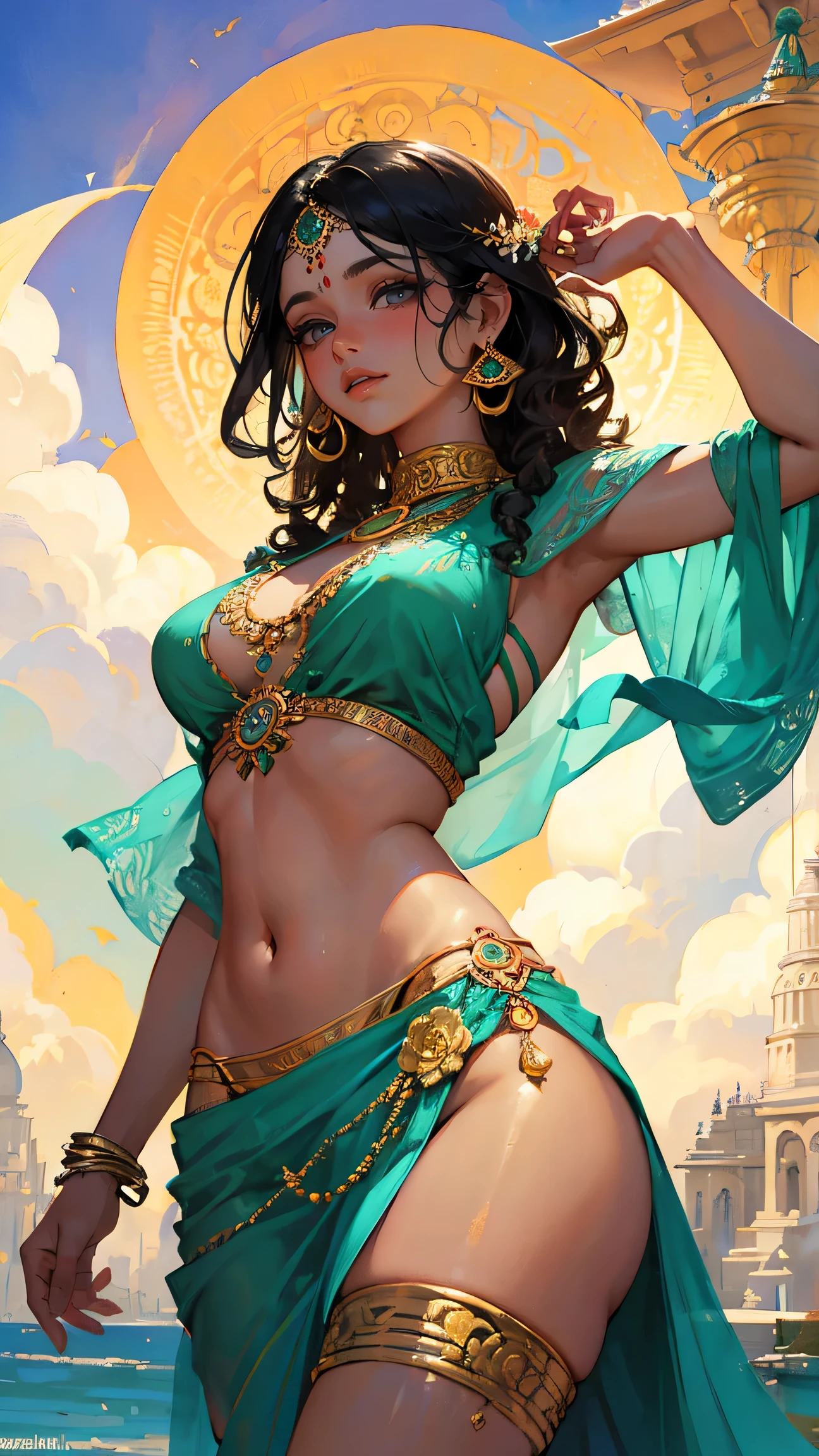 8k, (Female:1.5), Elegant and flexible (Athletic build:1.5), Emerald eyes (Vibrant:1.5), Brown hair (Affluent:1.5), Copper silk, Leaf-shaped decorations, UHD, HDR, Cinematic image , Intricate details, Ultra-realism, Dystopian palace, luxurious atmosphere, Ultra detailed, Stunning image, IMAX, cinematic, Award-winning photo, intricate, low aperture (F1.2), Dramatic lighting, Cinematic composition, professional, eroticism, embedded medieval castle on the mountain, night sky, full moon, dark storm clouds, lightning in the center, beautiful naked goddess, showing vagina, small breasts, sexy pose, sexy erotic body, full body, silver and gold bracelet, waterfall, lamp and lantern , cinematic lighting, photorealistic, 1 girl, 18 years old, (legs open), pink lips, bald pussy, well lit, beautiful and aesthetic: 1.2), (1 girl), extremely detailed, (fractal art: 1.3), colorful, more detailed, beautiful goddess, caucasian girl with shiny silver hair, full female body, wild waves, big waves, oriental mandala tattoos, transparent dresses, skin wet with water, stormy sky, red storm clouds, ancient temple floating in the sea , floating antique clock, lamp, lantern, beautiful girl with a slight smile, forest, flowers and roses, visible vagina, pink vagina, waterfall, tattoos of mandalas and flowers on the naked body, toes immersed in water, beautiful goddess looking at the pond water, front view, no panties, fantasy, world of The Lord of the Rings, magic, tattoos of mandalas and flowers on the naked body, front view, interior of the temple flooded with pond water, Greek column,three interlocking circles form a work of art, magical circles, girl within several circles, long hair merged in water, surreal magical dream, Image rich in details, Clear, painting oil painting, red lipstik , Dramatic lighting, extremely realistic, 8k, Crazy details, intricate, Bokeh, Taken with a 60mm lens, ISO 300, f/4, 1/200th, vivid colors, by Pino Daeni, Frank Frazetta, wlop style art,