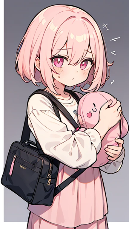 (best quality, masterpiece:1.1), upper body, dynamic angle, <lora:middleFingerLORA_midfingv1:1>, middle finger, fuck you, hand raised, emo, (nude:0.8), (1female), (solo:0.8), shoujo, freakles, body freakles, lovely small breasts, crazy face, blush, heavy breathing, white eye, pink hair, medium hair, messy hair, Pink Big Backpack, Hands Holding Backpack Strap, Green Bracelet, White Shirt, Short Sleeves, Neck Ribbon, Suspender Skirt, Bandaid On Knee, White Socks, (Japanese subculture, colorful, (Dark circles:1.2), (pop art comic cover), text, pop art (text balloon), pop art, ((text: vol. 2))),