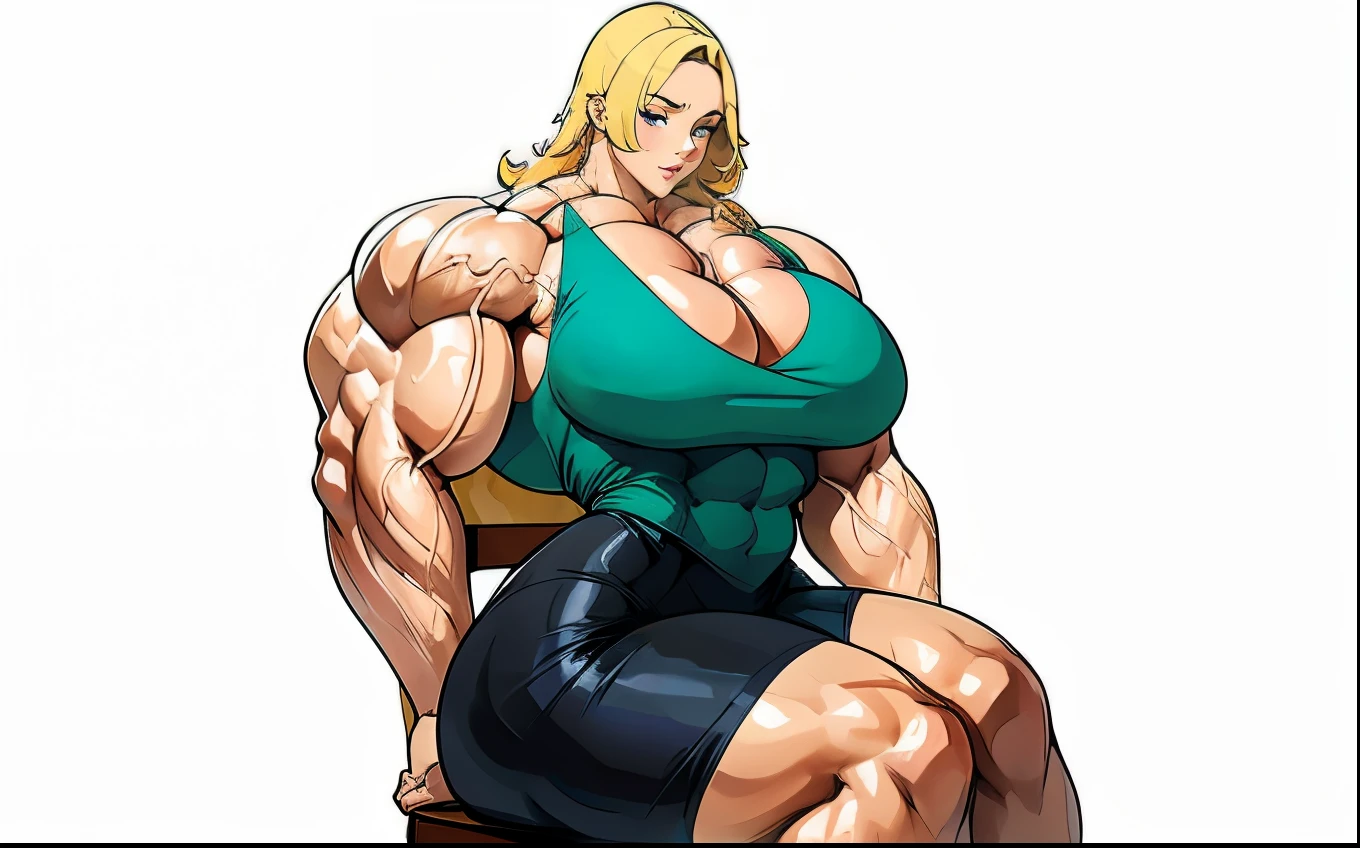 (masterpiece, best quality, high resolution), th3p1t, muscular, b1mb0, huge breast, thick thighs, perfect body, (perfect hands, perfect fingers, perfect eyes), ((detailed hands, detail fingers, detailed eyes)), (((huge muscles))), ((smaller lips)), big breast, big muscles, big legs, (solo), ((1girl), ((high heels)), long curly blonde hair, green eyes, track suit, standing, body stretching, brighten skin, 8k, Highest quality,