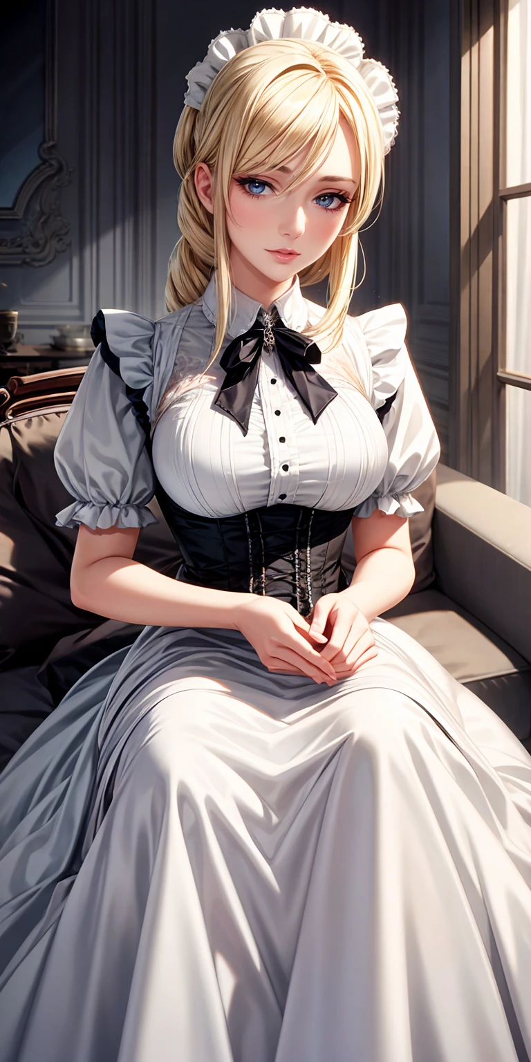 ((highest quality、High resolution))、Blonde、A beautiful cosplay girl is inviting you to sex