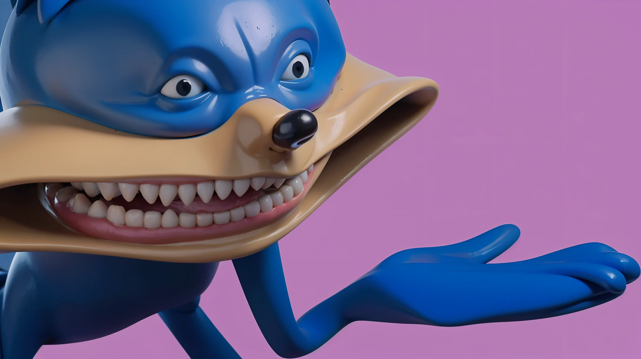 A furry shark, bondage, naked, cum diping, toy, group, furry, knee down sit.