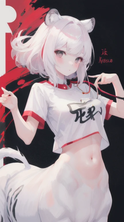 ((Masterpiece)), ((High detail)), 1girl, ((Very detailed)),((Delicate face)), Beautiful detailed eyes, doff Red eyes, Gradient hair,Hair between the eyes,White hair, long hair,Red eyes,com.genshin_influence,pool wallpaper, Acquaintance, Smiley face,((happy face)),((Hello)), Character design, Full body, deep Red eyes,((ridiculous)), 4 position, Shorts, Home t-shirt,((Flat chest)),