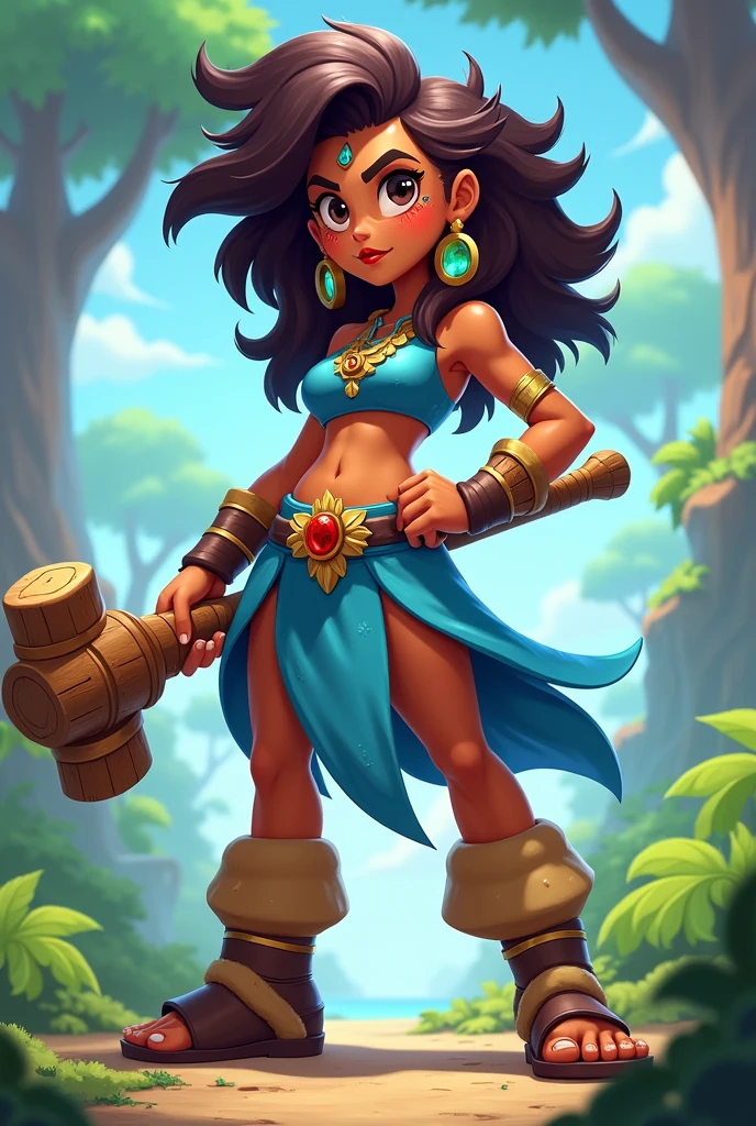 Mayan girl nude aztec, front view, disney pixar style, rotated, stylized