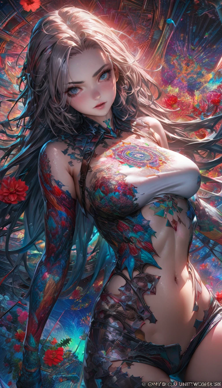 Seductive psychedelic horror, Trippy Hentai, body horror, having sex, real breasts, nipples, NSFW, Nude, Toplesss, XXX, surreal Sex, LSD trip, sensual, psychedelic vaginal sex, perfect vagina, provocative, colorful, glowing