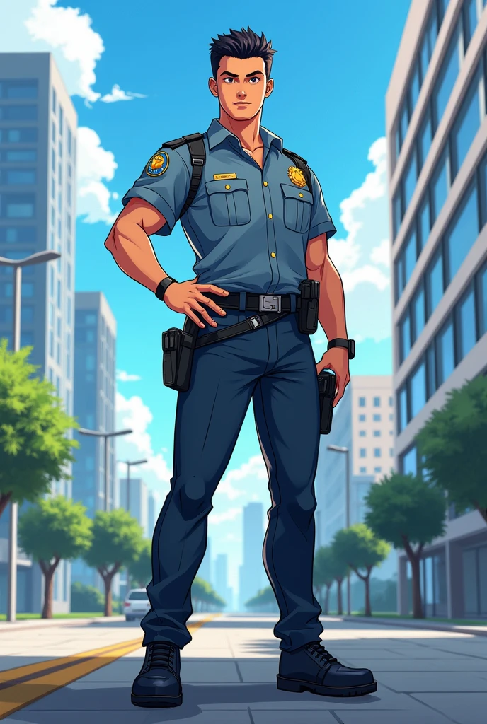 Anime men security guard from philippines full body complete uniform ...
