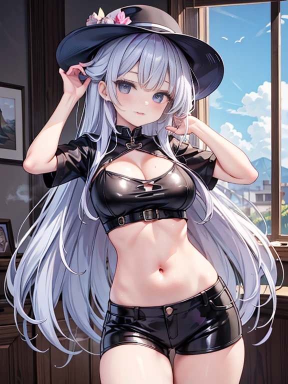 (Extremely detailed CG unified 8K wallpaper),(masterpiece), (best quality), (Super detailed), (Best Best Illustration),(best shadow),raise your arms,Hands are chained,The whole body was hung up,Imprisoned,violated,A man teasing his belly button with a feather,beautiful breasts、huge breasts:1.4,plump breasts