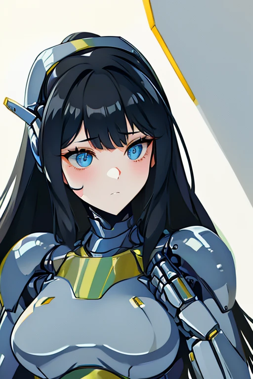 (masterpiece),(Highest quality),(Super detailed),(Best illustrations),(Best Shadow),(Absurd),(Detailed Background),(so beautiful), 16K, 8K, 4K,(Best Shadow),robotization,woman ,big bust,Robot Joint ,Metal skin,Black robot Suit,long hair,a black robot suit that covers the whole body,robot hand,cyber bodysuit,mecha head,(Detailed hands and fingers:1.2),Ball joint robot body,doll joint,beautiful face,beautiful robot girl,robotic eye,robotic hands,(no more human skin),android girl,cyborg girl,F cup, sexy body,(machine made joints:1.2),(machanical limbs:1.1),(blood vessels connected to tubes),(mechanical vertebra attaching to back),(mechanical cervial attaching to neck),no messy picture style,no emotion