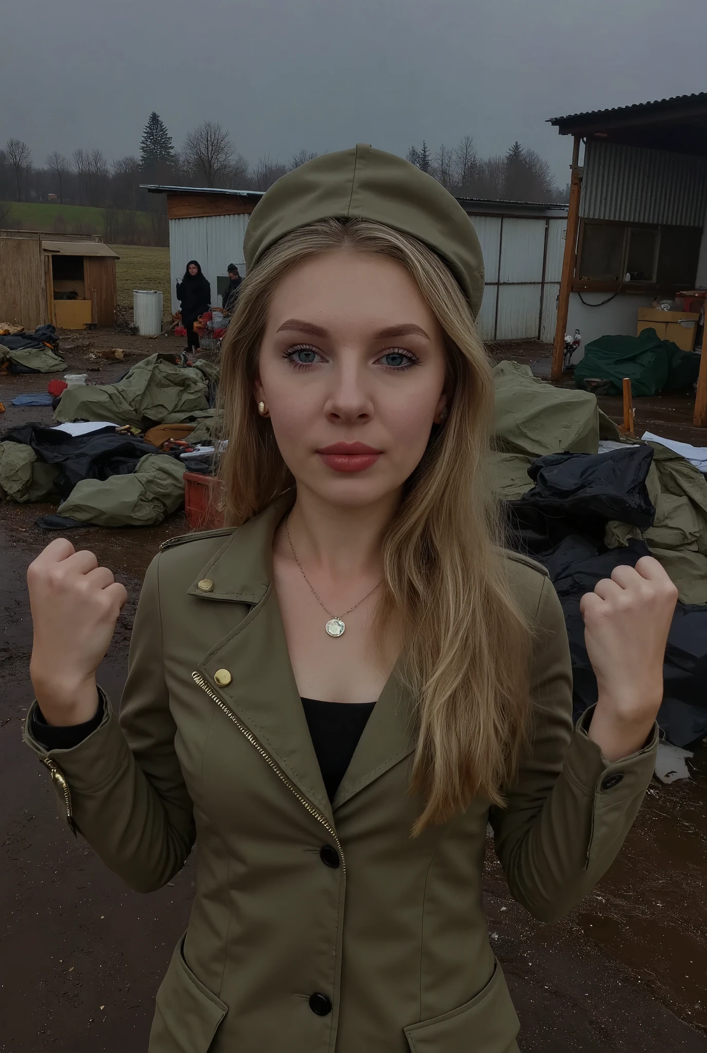 Russian Female Soldiers Surrender to Ukrainian Soldiers. Russian Female Soldier Tossed Off His Military Uniforms to Show Solid Will to Surrender
