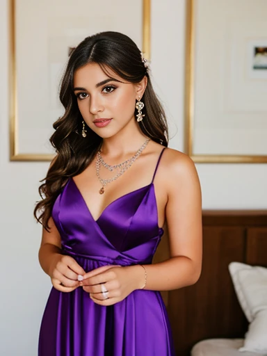 Half-length glamour portrait, nikon D850, f1.6 lens, 200mm, DSLR, 22 Megapixels, (((Gardens of a Tuscan villa scene))), shot of a stunning 20 years old portuguese girl, (smile:1.4), (wearing Imperial blue Pantsuit set with Dark magenta silk blouse:1.6), ((seductive pose)), hot girl, (((big natural breasts))), (((brown ponytail hair))), (small girl), symmetrical face, photorealistic, photography, (bright natural lighting), gorgeous, deep cleavage, (masterpiece), best quality, high resolution, extremely detailed, cinematic lighting, (((very narrow waist))), rich colors, hyper realistic, lifelike texture, ((jewelry)), (((She has beautiful hands and wears rings))), (bracelet), (necklace), (ankle chain), (nail polish) (earrings), Fuji Superia 200, 8k
