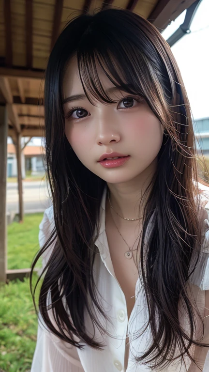 (((masterpiece、Highest quality、Very detailed、Artistic balance of light and shadow、An extremely accurate human body)))、(Surreal)、(Upper Body:1.5、high school girl、Great balance of facial placement)、(Highly detailed CG illustrations)、(Very delicate and beautiful)、Realistic quality、Realistic depiction、Realistic texture、Realistic texture、Realistic facial muscles、realism、Absolute rules、最高masterpieceのバランス、The most beautiful composition of a woman、Realistic creation and expression、