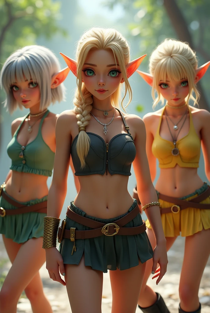 fantasy world, where everyone is naked: elves, Gnomes, The Hobbits, Orcs, People are all naked and not at all embarrassed, calmly communicate with each other, Age and gender are different, many female characters of different races, Complete anatomy, high quality textures, higly detailed, realistness