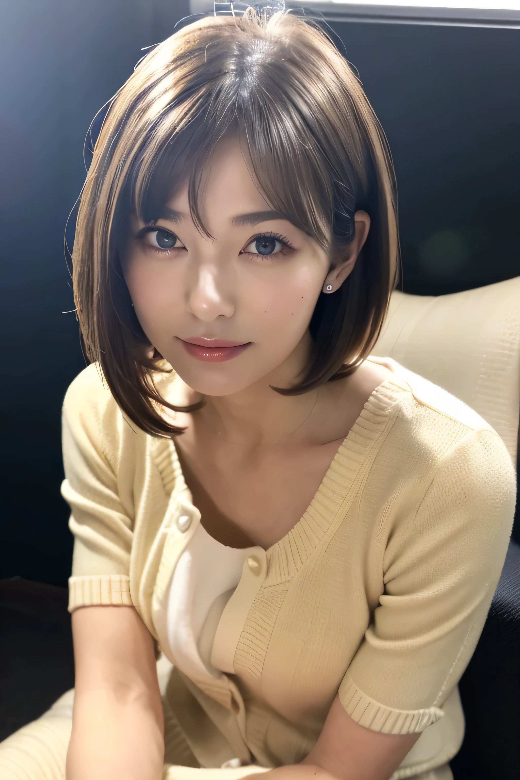 1 girl, ( wear casual clothes for the fall season:1.2),  hair to the extreme Portrait of a very beautiful Japanese idol ,, (Around town:1.3), (short bob hair),Complete Anatomy, Slender body, Small breasts, smile、The pupil of the eye is expressed in detail down to the smallest detail、 eyelashes are expressed in detail、 express the light reflected in the eyes more realistically、Express shadows more realistically 、 eyelash finely expresses the texture of 、 The texture of the skin is too matte, so when 、 upscaled 4 times to a more realistic texture, adjust it to be more realistic with the highest image quality、Professional photography,

quality\(Realistic(photorealistic realism),(High resolution),((Extremely detailed digital art)),Ultra-realisticな質感のskin,Ultra-realisticな質感のhair,Ultra-realistic,Super high quality,Professional photography,Cinema Lighting,Ray-tracing,Golden Ratio\), , woman\alone,1woman,20 years old,Japanese:1.4,supermodel、

quality\(Realistic(photorealistic realism),(High resolution),((Extremely detailed digital art)),Ultra-realisticな質感のskin,Ultra-realisticな質感のhair,Ultra-realistic,Super high quality,Professional photography,Cinema Lighting,Ray-tracing,Golden Ratio\), , woman\alone,1woman,20 years old,Japanese:1.4,supermodel,[Sophisticated, flashy and sexy style,Extremely detailed],(Very cute,beautiful\),skin\(white,Pale,,Silky,Shiny\),hair\((short bob hair:1.3)),((横hair:1.4)),Intricately detailed:1.45\),eye\((A gentle gaze,Not blurry,High resolution,Absurd quality,Realistic brown_eye:1.42)),((extremely fine details eye)),(perfect round eye),((Detailed pupils)),((Extremely detailed pupils:1.3)),((Extremely fine details of the iris:1.2\))

The shooting is a full body shot