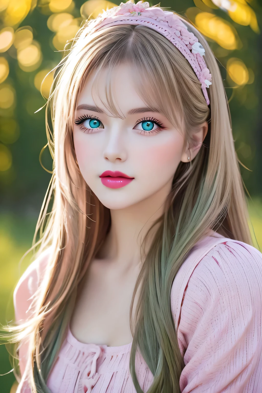  pictures of Ukrainian women.  suitable for face . 25 years old, Pointed chin, RAW photo, masterpiece,  highly detailed photos  ,  digital SLR camera , Realistic 3 .9, Ultra-high resolution, high quality,  pink lips , Perfect makeup, Large target,  bright green eyes , White