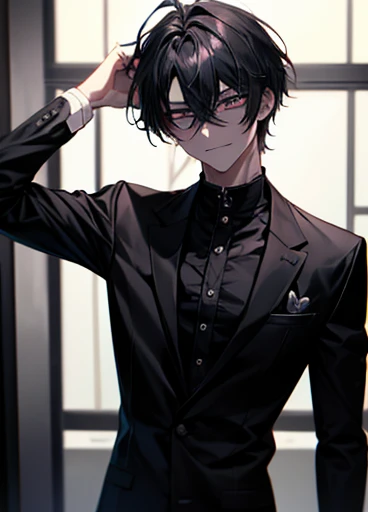 Private Server、{room}、dark、dark、{craziness}、Hollow-eyed handsome man、Long Bangs、Unshaven、{Yandere}、Twisted Smile、{male}、High image quality、{anger}、{Breakfast}、Empty face