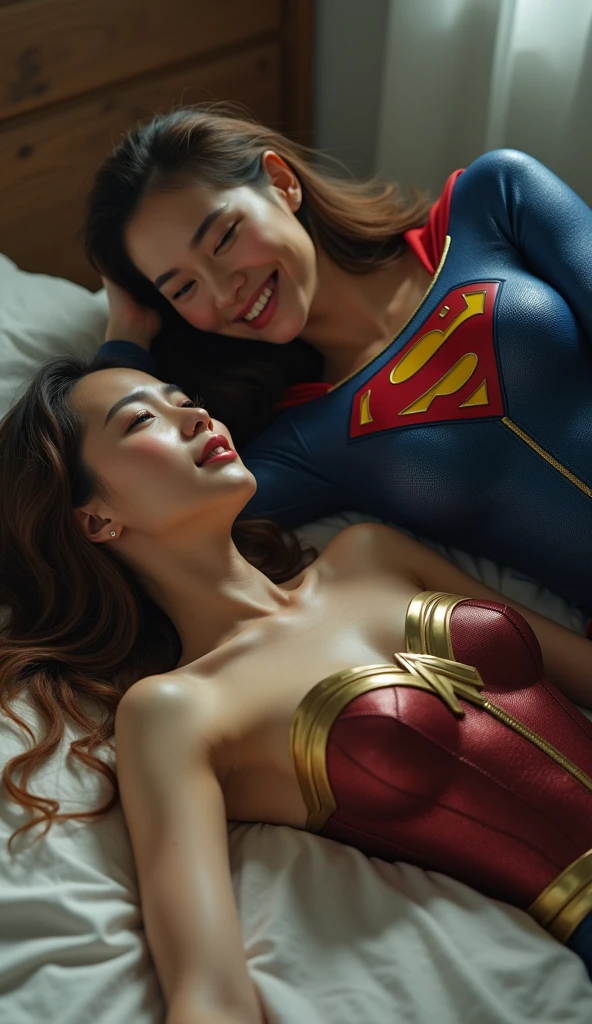 ((Masterpiece)), 4k, Beautiful (Japanese cute idle) , ((best quality)), professional lighting, Altas , cabelos totalmente loiros, Olhando para o Viewer, glossy red lips, (fantasia de supergirl), suado e molhado, Pintura realista, intrincado, corpo inteiro, (olho realista:0.9), (Pintura realista:0.9), lindos olhos azuis brilhantes,  Perfil, Embarrassed, luz de fundo neon forte, oleoso, chuvoso, transparent, ponte nasal limpa, congelado, (1Menina:1.4),