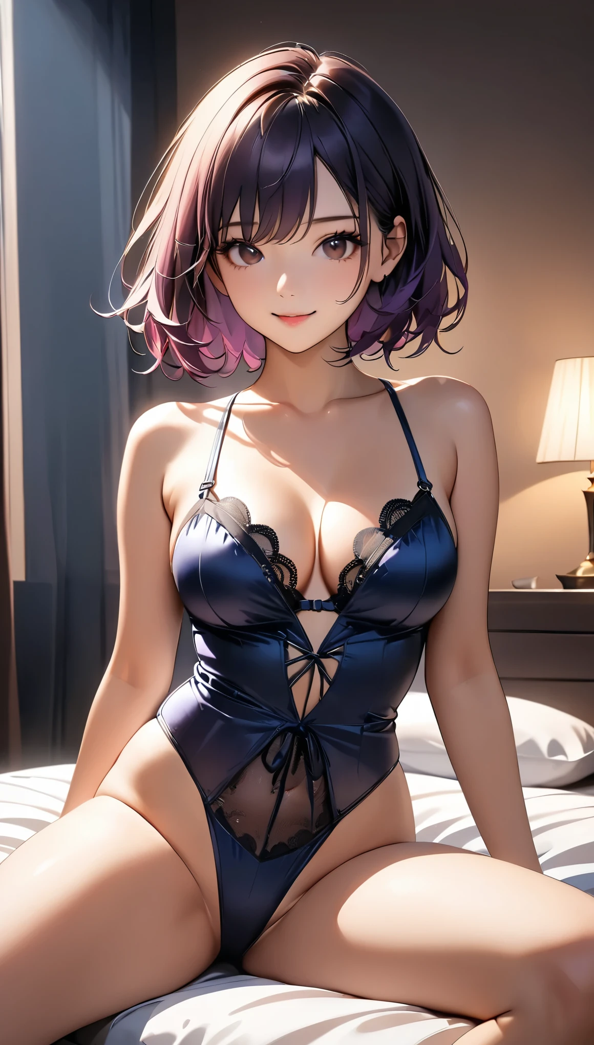 araffed woman in purple lingerie posing on bed with purple panties, seductive anime girl, ilya kuvshinov. 4 k, ilya kuvshinov and artgerm, beautiful alluring anime teen, artgerm and ilya kuvshinov, photorealistic anime girl render, ( ilya kuvshinov ), beautiful alluring anime woman