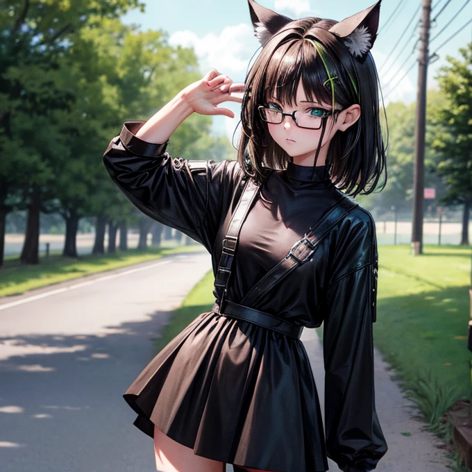 girl, full body photo, of leggins, loli cat ear, loli cat tail --auto --s2