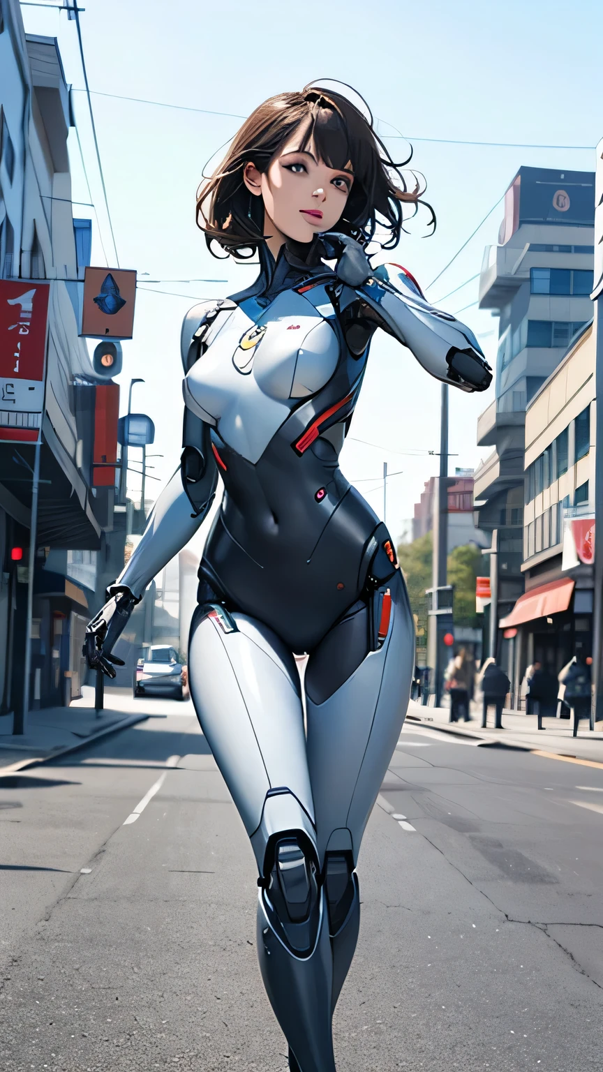 Bodysuits、armor、Kaiju 8、Girl、18-year-old、Black Hair、Moderate bust。