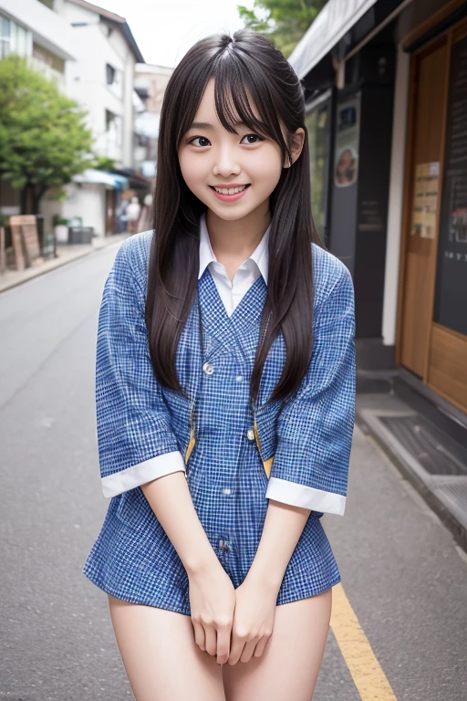 Incredibly cute girl,Super cute 10 year old girl、White skin、(Wearing a sailor suit)、 Professional Lighting、Tokyo Street,night, Streetscape,City lights,Upper Body,close,smile,, (8k, RAW Photos, Highest quality, masterpiece:1.2),(Realistic, photo-Realistic:1.37),Please lift your skirt、I can see your pants、