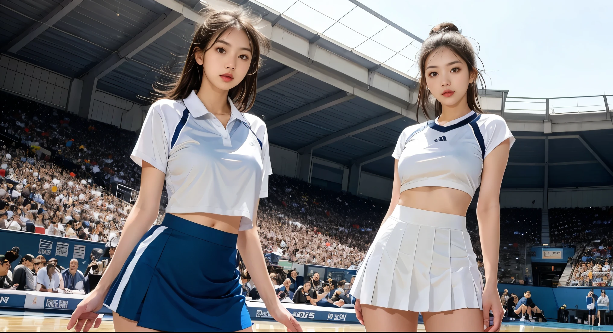 (3女の子:1.5), Dark blue high socks majicMIX Real、(Raw photography:1.2)、(Photorealsitic:1.4)、The beauty of beautiful details and delicate facial expressions、a blond、((Panties are visible))(pantie shot)piercings Lashes beatiful detailed eyes、huge filesize、ultra-detailliert、hight resolution、Transcendent beauty top-quality、masterpiece、、(Japan Girls' High School Tennis Uniform))、Very detailed expression, finely detail、Highly detailed face movie lighting、20year old girl、front facing、((dynamicposes)))、(Lean Back:1.2), (Kneeling:1.3), (Stick your hips out and spread your crotch:1.5), (Face the front))、(From below:1.5), (up skirt:1.5), (See-through white polo shirt and tennis skirt:1.5), Sexy upper eyes, (Small white panties:1.5), (low rise:1.5), (Black short hair:1.5), (Fit body:1.5), (Slim legs:1.5), (Thong Panties:1.5), (Can be seen as see-through panties :1.5), (Rain:1.5), (wet wear:1.5)