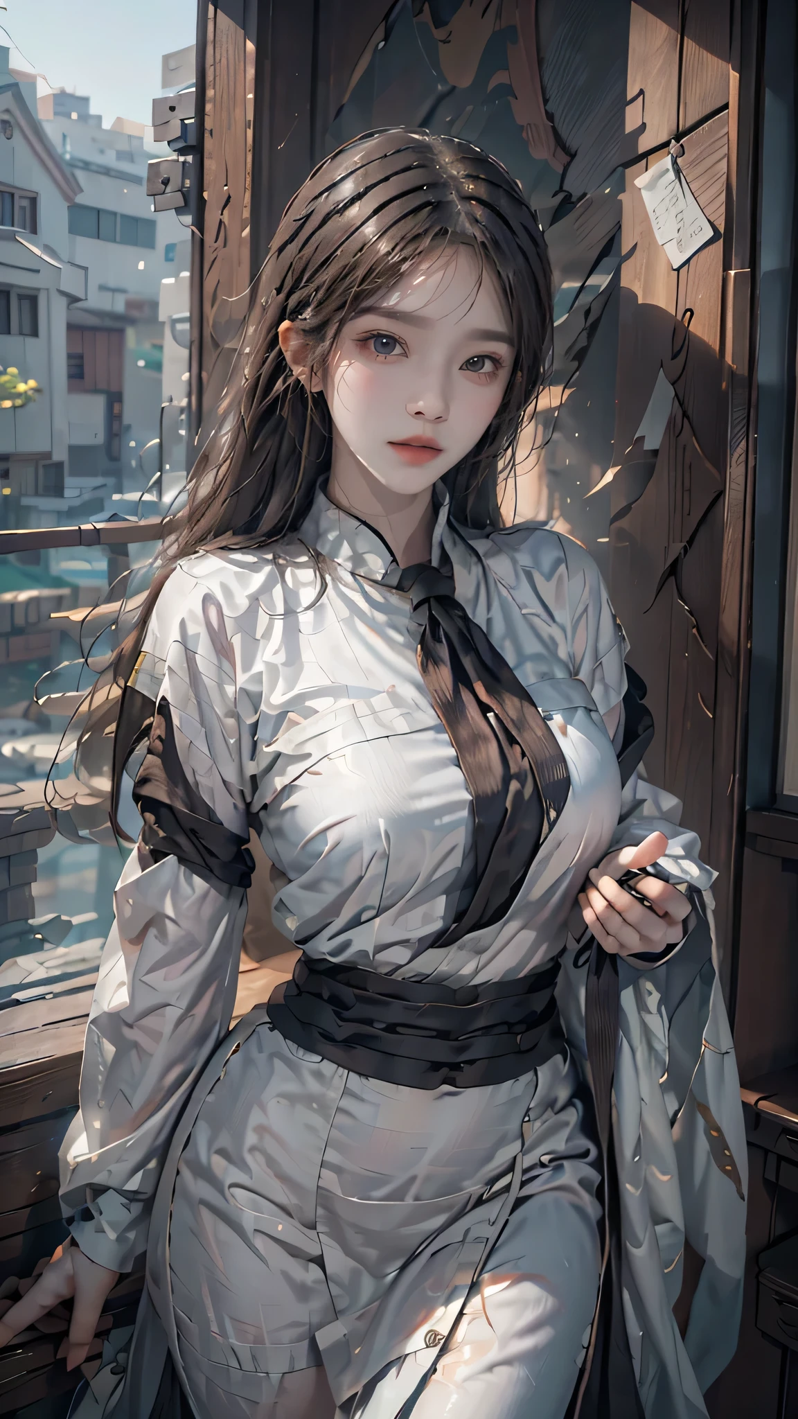 Masterpiece, Best Quality, Night, Full Moon, 1 Girl, Mature Woman, Chinese Style, Ancient China, Sister, Royal Sister, Cold expression, expressionless face, Silver white long haired woman, Light pink lips, Calm, Intellectual, Three belts, Gray pupils, Assassin, Short knife, Flower ball background, Strolling in the street scenery