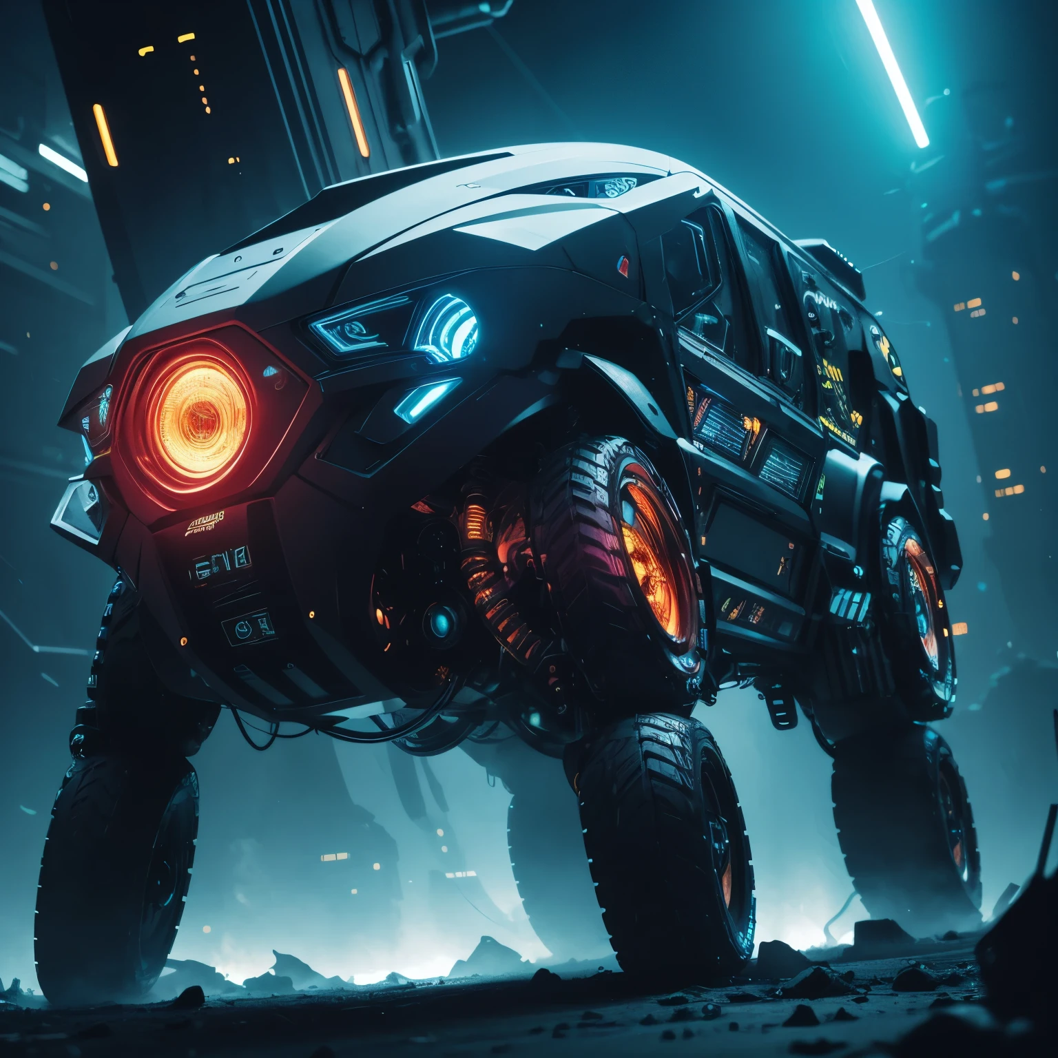 A strobe monster, glowing neon colors, dynamic motion blur, intricate sci-fi cyberpunk machinery, highly detailed, 8K, cinematic lighting, moody atmosphere, pulsating energy, complex mechanical parts, futuristic industrial design, otherworldly biomechanical entity, ethereal energy field, glowing circuitry, dimensional distortion, psychedelic visuals, surreal dystopian landscape, dynamic camera angles, striking color palette, dramatic chiaroscuro lighting, intricate detail, photorealistic, hyperrealistic, masterpiece