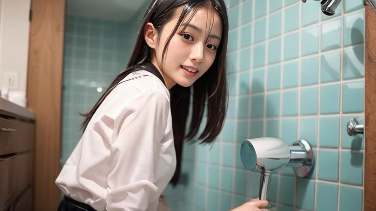 Cute Japanese Girl、、 taking a shower。Wash your pussy clean、