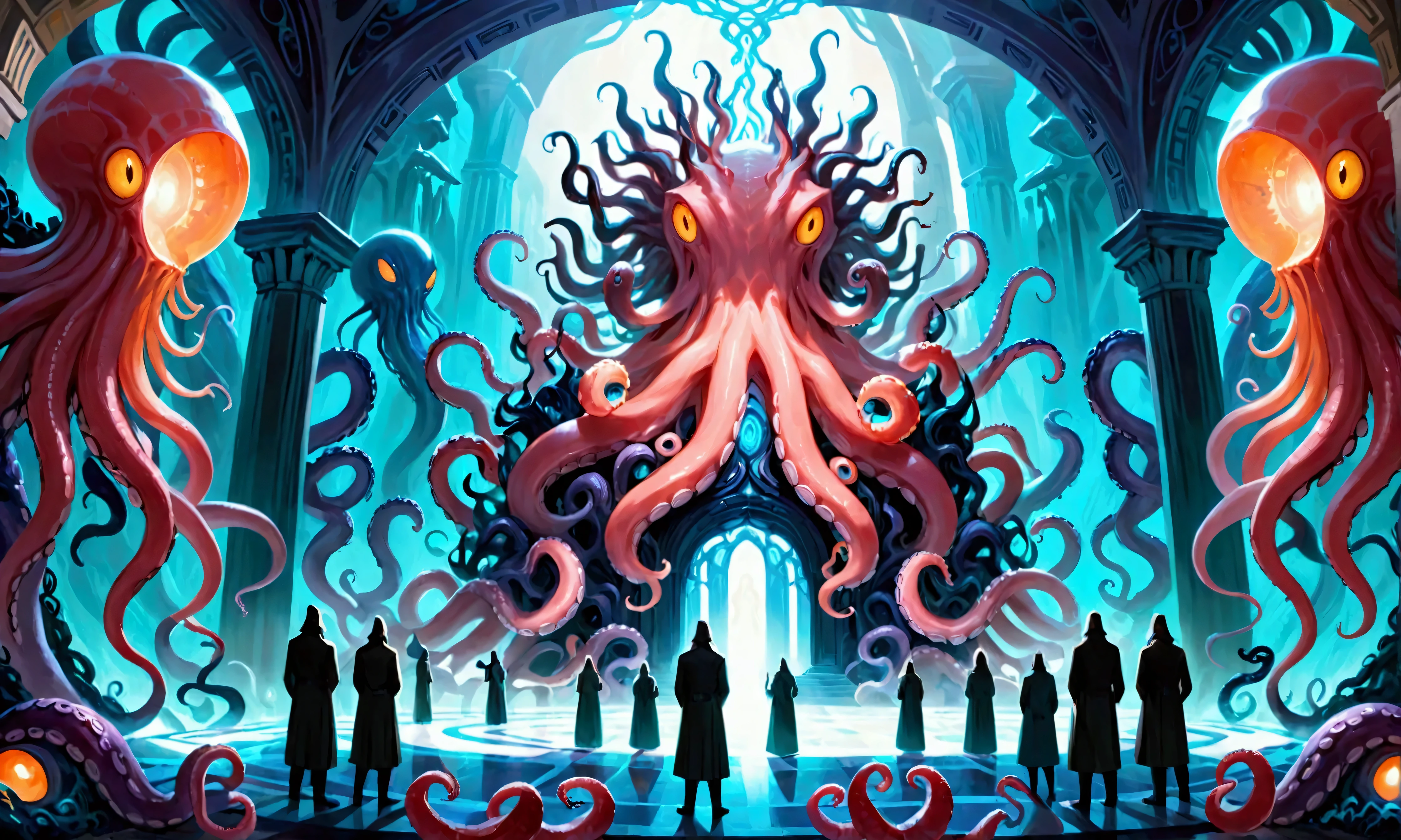 (masterpiece, top quality, best quality, official art, beautiful and aesthetic:1.2), Cthulhu, Anton Pieck style <lora:Anton_Pieck_Style:1.0>
