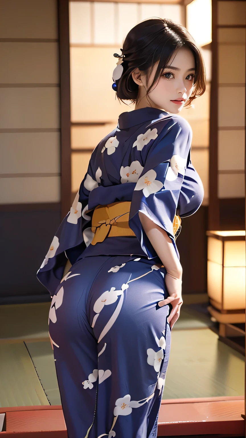 (Japanese, 4, Mature Woman, Japanese Mom), Alone, (White skin), (Brown Hair, Updo), break, 

(Pure white plain yukata, Transparent yukata, Purple traditional Japanese obi), Turn towards the audience, See-through ass,  break, 

Traditional Japanese streetscape, Busy Street, Background Blur, break, 

run-6500-v1.1, (RAW Photos:1.7), (Viewer discretion advised:1.3), (Realisticな、Realistic:1.37), (8k、RAW Photos、Best Quality、masterpiece:1.2)、 (Genuine:1.7), ((Ultra-high resolution,High-quality images)), Very detailed、Physically Based Rendering、Ultra-high resolution、Kodak Vision Coloured と Arricam LT カメラ、Bokeh Depth of Field、Sharp focus、(((Accurate anatomy:1.2)))、(masterpieceBest Quality:1.5), (Ultra-fine 8K CG:1.4), (hyperRealistic:1.25), (PhotoRealistic:1.25), (Realistic:1.4), Complete limbs, Full Finger, (Shoot from a distance:1.4), Score_9, Score_8_Superior, Score_7_Superior,Realistic, Detailed face, Detailed skin, Realistic background, ((Ultra-dense skin)), break,
