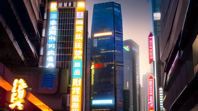 future, cyberpunk, hong kong, skyscrapers, streets, dark, night, dirty