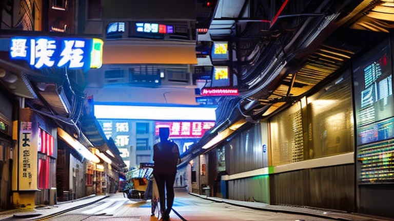 future, cyberpunk, hong kong, underground, streets, dark, night, dirty