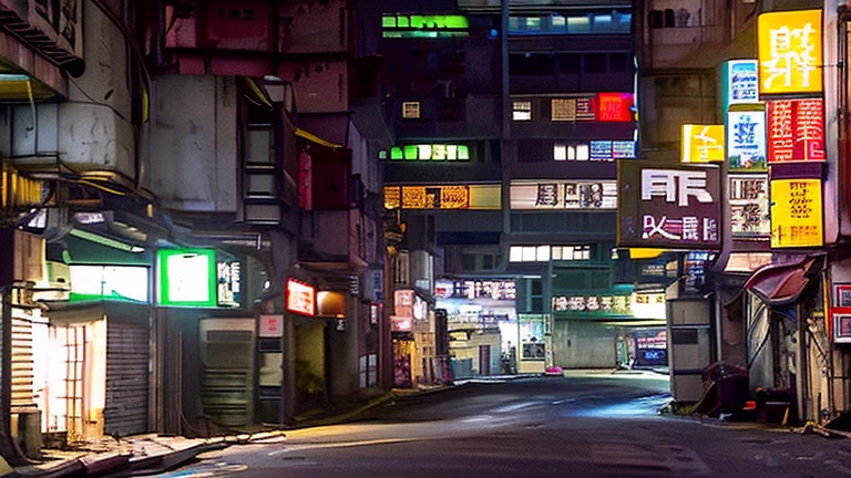 future, cyberpunk, hong kong, kowloon walled city, underground, streets, dark, night, dirty