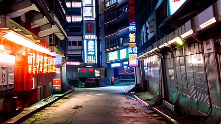 future, cyberpunk, hong kong, kowloon walled city, underground, streets, dark, night, dirty