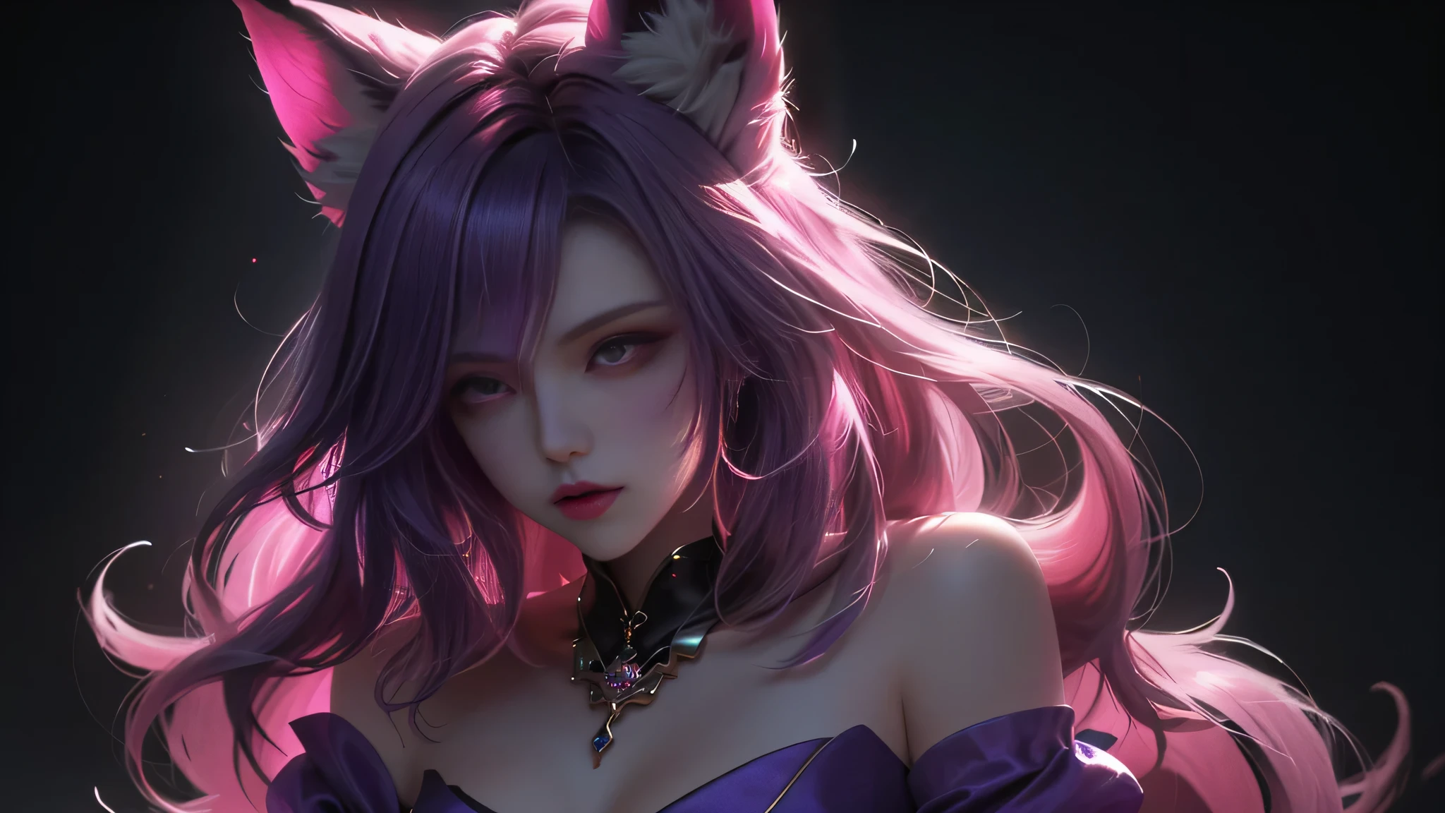 ((masutepiece)), ((Best Quality)), (Ultra-detailed), ((kawaii)), Cute, (lovely), ((Sexy)), (Ero), ((Extremely detailed)), 4K, (8K), Best Quality, (Beautiful), Illustration, Dynamic Angle, Upper body, look down from above, sacred place, Magic Circle, Pretty women, Solo, Witch, Beautiful purple hair, Beautiful blue eyes, ((Beautiful eyes)), Fox ears, Hair ornaments, earrings, Necklace, Smile, luminous effect, thunder efect, Flame effect, shiny