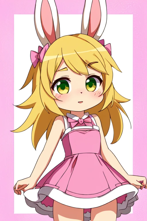 a close up of a cartoon bunny girl in a dress, loli in dress, original chibi bunny girl, , bunny girl, loli, splash art anime loli, female furry mini cute style, small loli girl, anime girl named lucy, rin, kagamine rin, inspired by Kanbun Master, from touhou, anime moe artstyle female furry sara rabbit ben 10 reboot style 