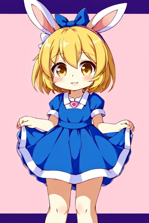 a close up of a cartoon bunny girl in a dress, loli in dress, original chibi bunny girl, , bunny girl, loli, splash art anime loli, female furry mini cute style, small loli girl, anime girl named lucy, rin, kagamine rin, inspired by Kanbun Master, from touhou, anime moe artstyle female furry sara rabbit mega man maverick maker Megaman zx style 